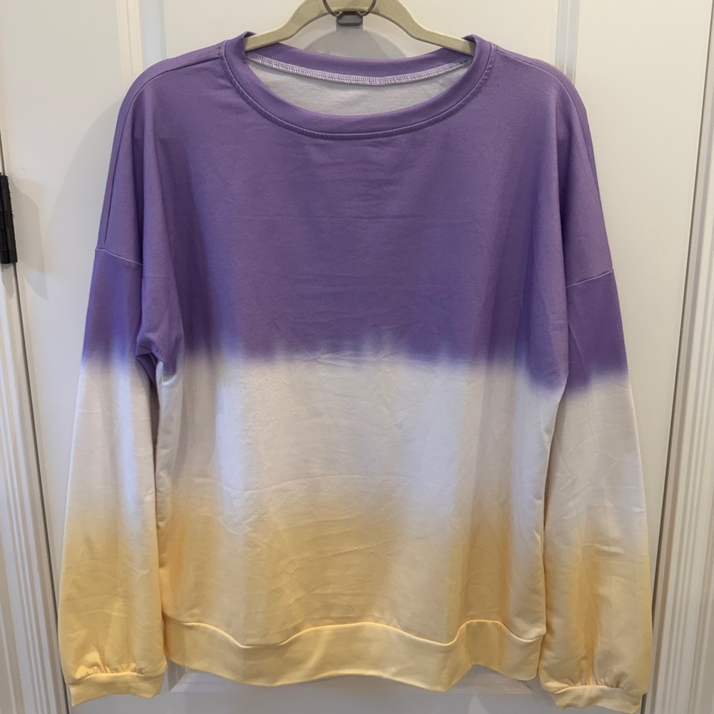 Purple and Yellow Ombre Tie Dye Sweatshirt